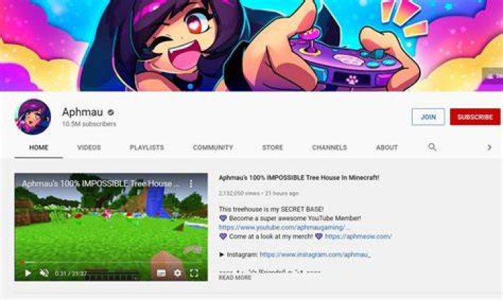 Aphmau (YouTuber) has more than 10.5 million subscribers on her channel