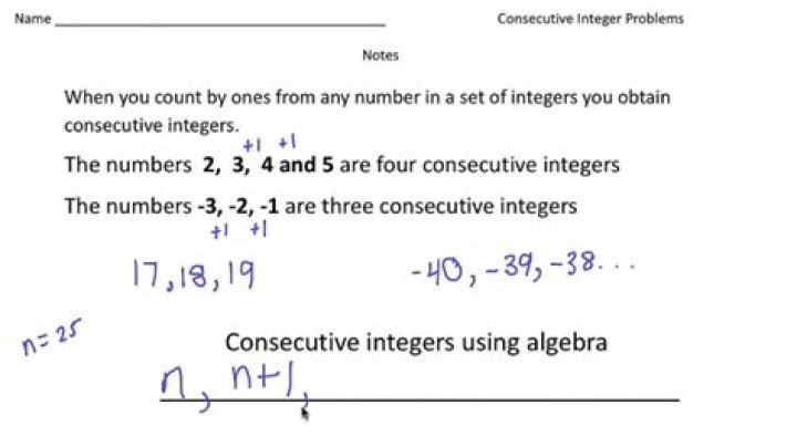 Consecutive Integer Word Problems Calculator