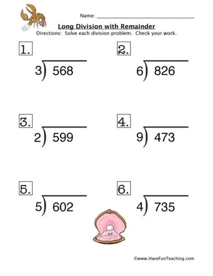 Long Division (Remainder) 5489 and 7