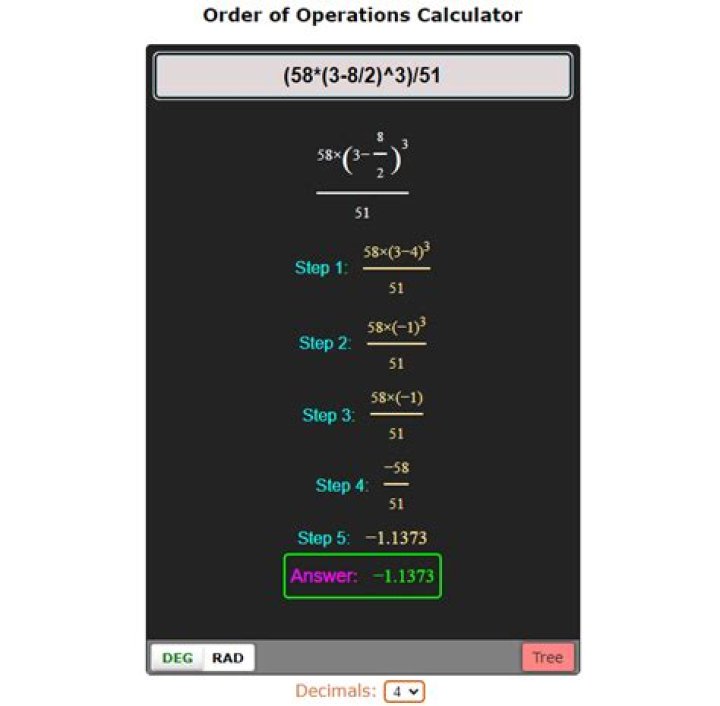 Order of Operations Calculator
